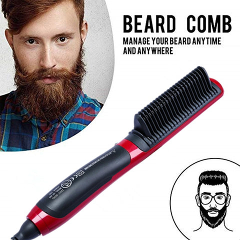 All In One Ceramic Hair Styling Iron Comb Beard Straightener - GearMeeUp