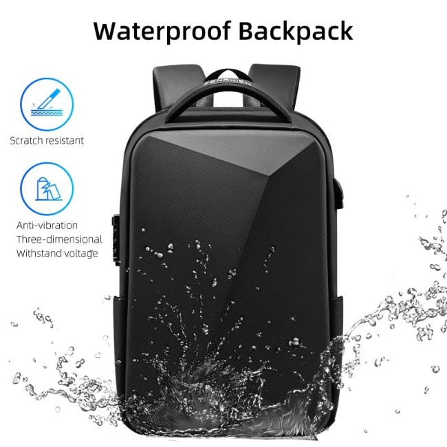 Anti Theft Hard Shell Geometric Design Backpack - GearMeeUp