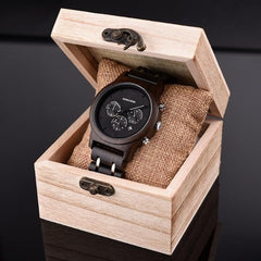 Retro Chronograph Wood Watch - GearMeeUp