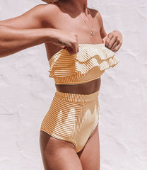 Andrea™ Strapless Ruffled Swimwear Set - GearMeeUp