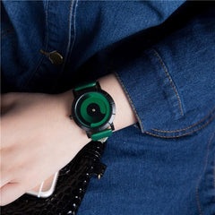 Minimalist Vortex Leather Wristwatch - GearMeeUp