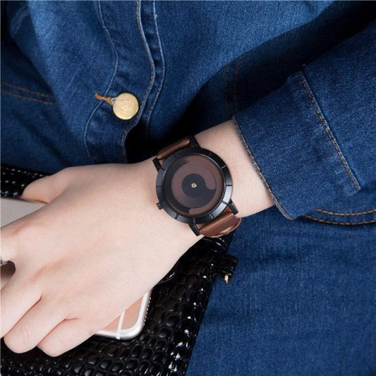 Minimalist Vortex Leather Wristwatch - GearMeeUp