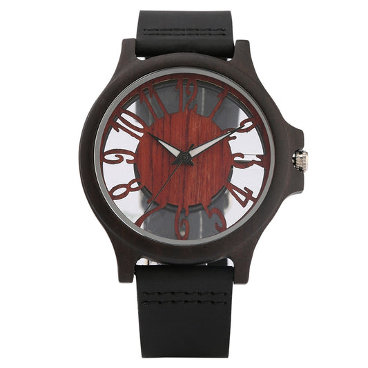 Classic Hollow Arabic Numerals Women's Wood Watch - GearMeeUp