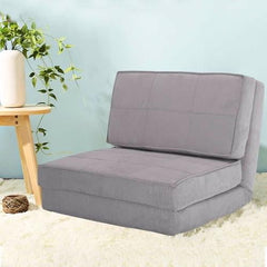 Suede Fold Down Chair Flip Out Lounger - GearMeeUp