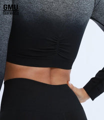 Evolution Ombre Long Sleeve Fitness Crop Top