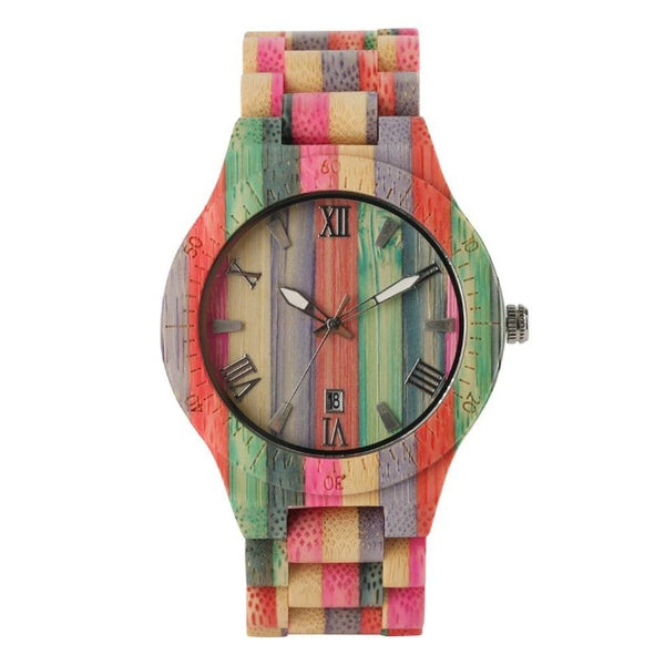 Unique Candy Colour Wood Wrist Watch