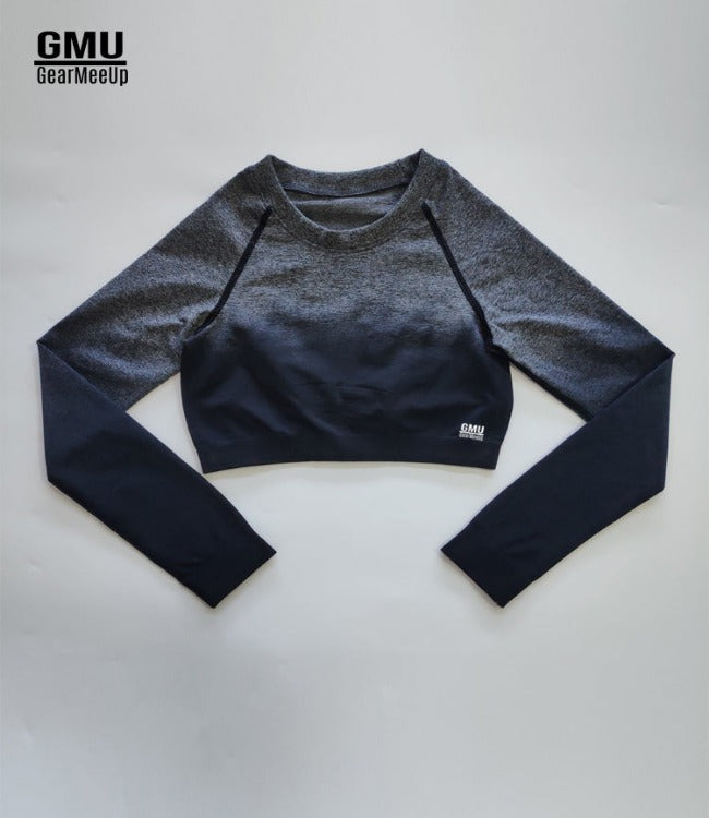 Evolution Ombre Long Sleeve Fitness Crop Top