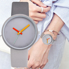 Minimalist Contrast Colour PU Leather Watch - GearMeeUp