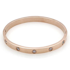 Trendy Crystal Stainless Steel Bangle - GearMeeUp