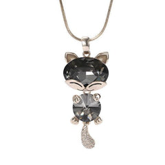 Dangle Crystal Cat Necklace - GearMeeUp