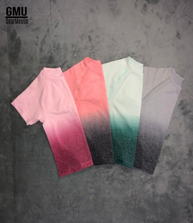 Ombre Seamless Leggings+Crop Top Set