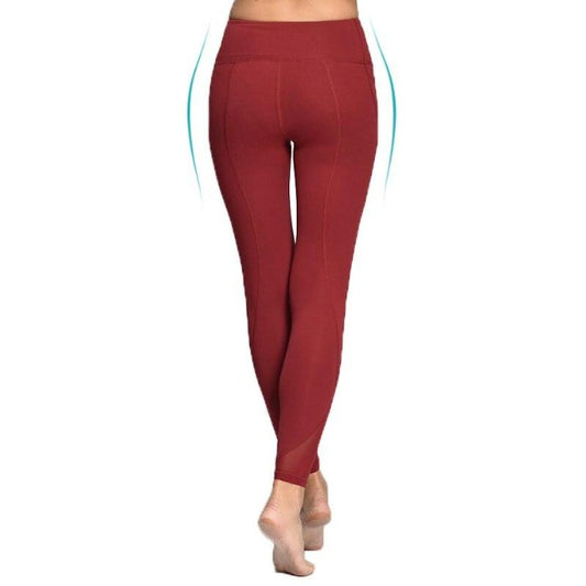 High-Waisted Pocket Compression Mesh Legging - GearMeeUp