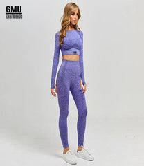 Vital Seamless Leggings+Crop Top Long Sleeve Set