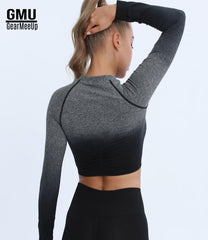 Evolution Ombre Long Sleeve Fitness Crop Top