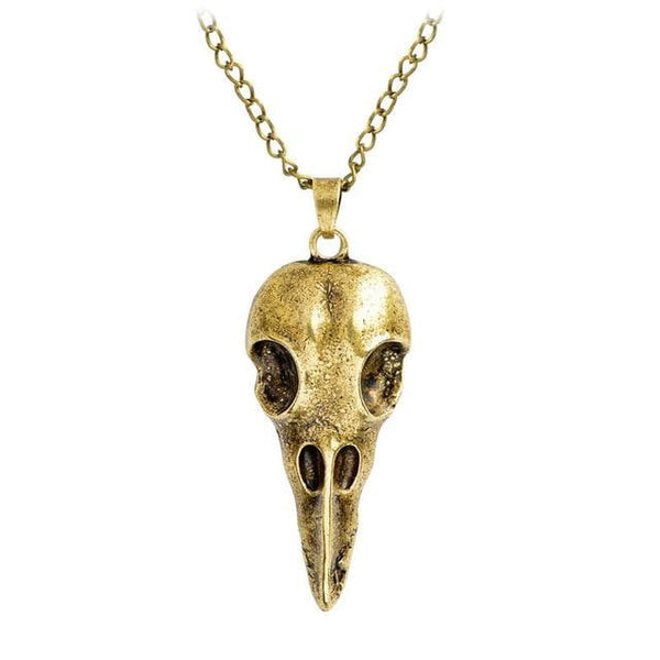 Raven Skull Pendant Necklace