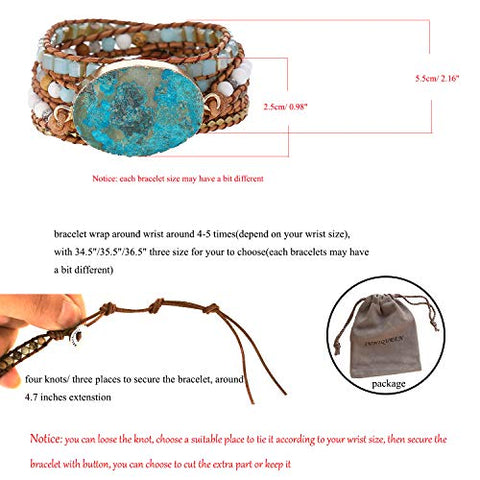 Handmade Leather Wrap Beaded Bracelet - GearMeeUp