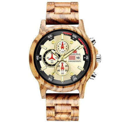 Stylish Wood Chronograph Military Mens Watch - GearMeeUp