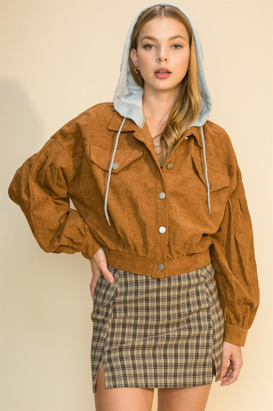 Corduroy Jacket with Terry Hoodie