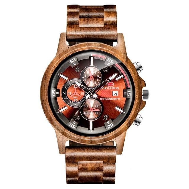 Stylish Wood Chronograph Military Mens Watch - GearMeeUp