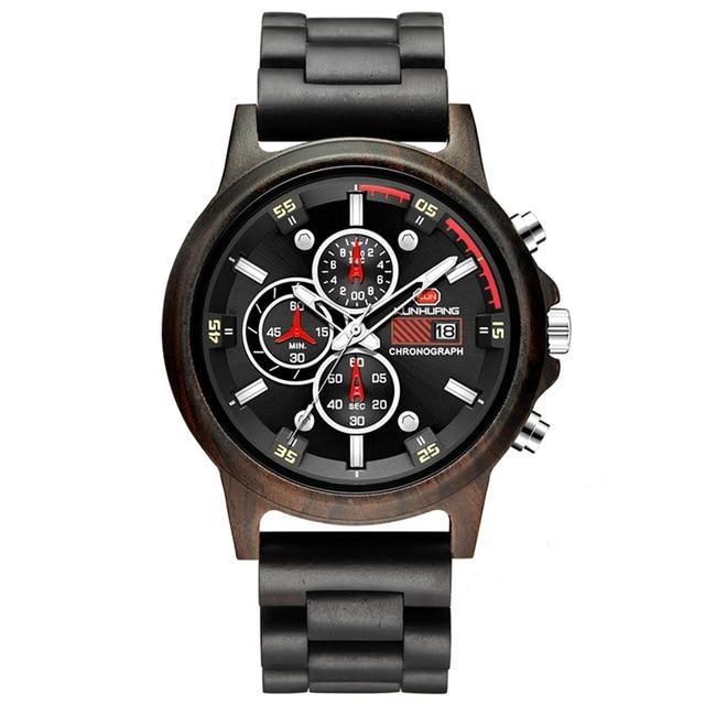 Stylish Wood Chronograph Military Mens Watch - GearMeeUp