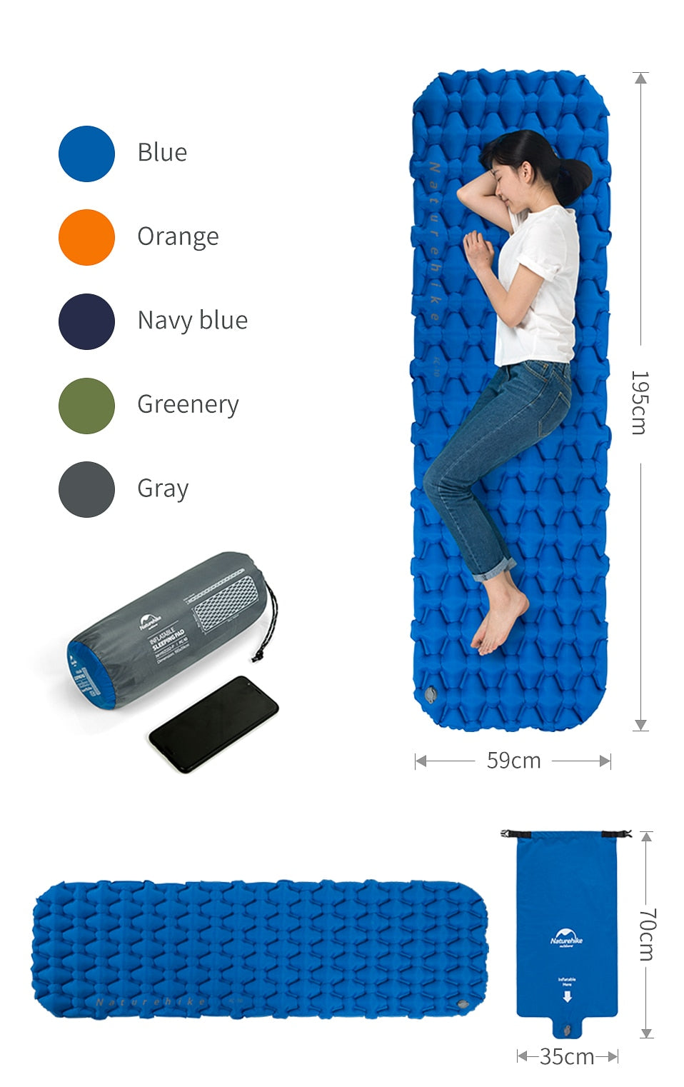 Lightweight Moisture-Proof Inflatable Camping Mat - GearMeeUp