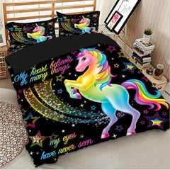 Lovely Rainbow Unicorn Pattern Bedding Set - GearMeeUp