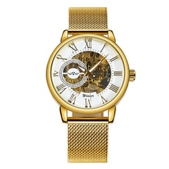 Luxury Ultra Thin Golden Mesh Strap Wristwatch - GearMeeUp