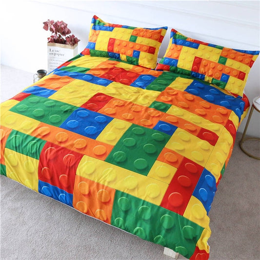 Colourful Bricks Game Bedding Set - GearMeeUp