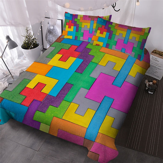 Colourful Bricks Game Bedding Set - GearMeeUp