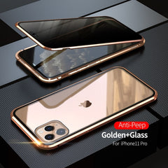 Magnetic Metal Privacy Tempered Glass Phone Case - GearMeeUp