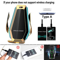 10W Automatic Car Phone Clamp Qi Wireless Charger - GearMeeUp