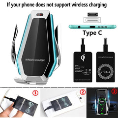 10W Automatic Car Phone Clamp Qi Wireless Charger - GearMeeUp
