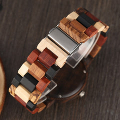 Unique Mixed Colour Wood Watch - GearMeeUp