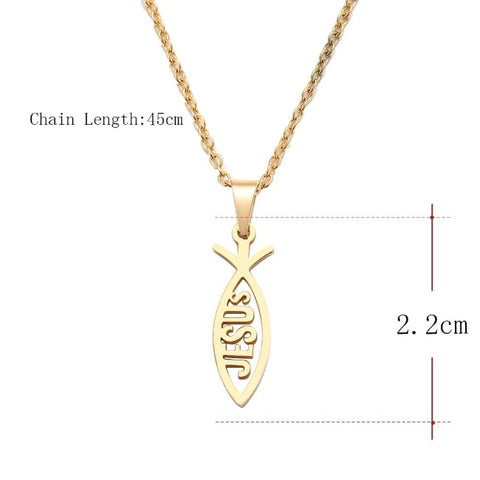 Jesus Fish Shape™ Stainless Steel Necklace - GearMeeUp