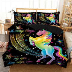 Lovely Rainbow Unicorn Pattern Bedding Set - GearMeeUp