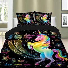 Lovely Rainbow Unicorn Pattern Bedding Set - GearMeeUp