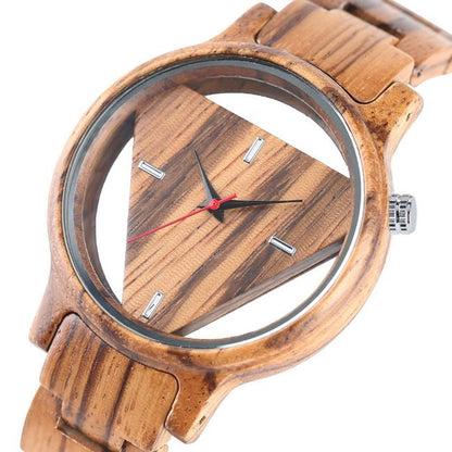 Unique Geometric Triangle Wood Watch - GearMeeUp
