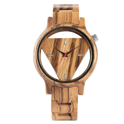 Unique Geometric Triangle Wood Watch - GearMeeUp