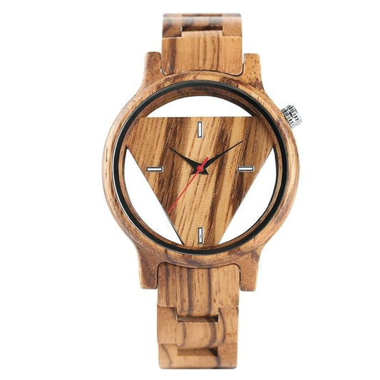 Unique Geometric Triangle Wood Watch - GearMeeUp