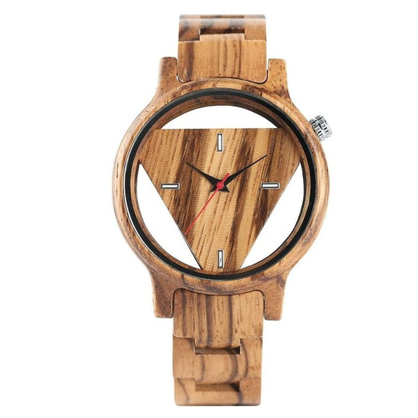 Unique Geometric Triangle Wood Watch