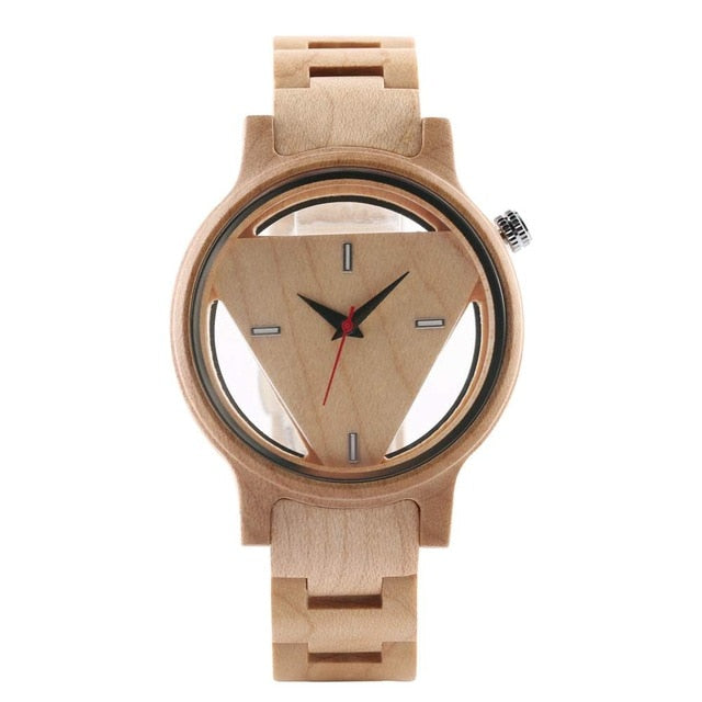Unique Geometric Triangle Wood Watch - GearMeeUp