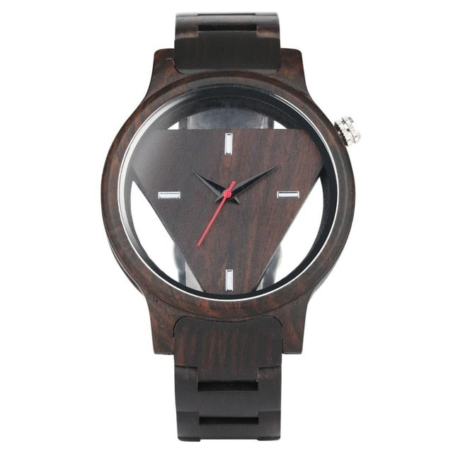 Unique Geometric Triangle Wood Watch - GearMeeUp