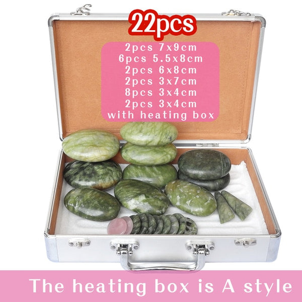 Natural Jade Hot Stone Massage Set