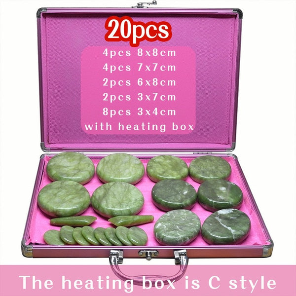 Natural Jade Hot Stone Massage Set