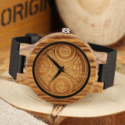 Compass Dial Pattern Wood Watch for Men - GearMeeUp