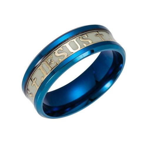 Stainless Steel Luminous Jesus Ring - GearMeeUp