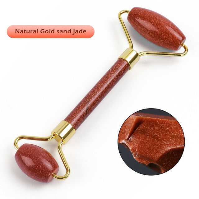 Authentic Natural Amethyst Jade Roller Massager - GearMeeUp
