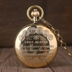 Antique Gold Skeleton Mechanical Pocket Watch - GearMeeUp