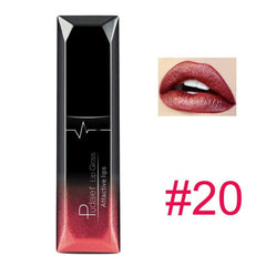 pudaier 21 Colors Metallic Liquid Lip Gloss Waterproof Matte Lip Gold 24 Hours Long - GearMeeUp